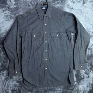 Vintage Woolrich Mens Button Up Long Sleeve Double Pocket Medium Gray